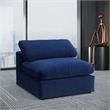 Bowery Hill Contemporary Soft Navy Durable Velvet Armless Chair