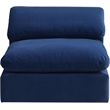 Bowery Hill Contemporary Soft Navy Durable Velvet Armless Chair