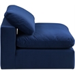 Bowery Hill Contemporary Soft Navy Durable Velvet Armless Chair