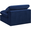 Bowery Hill Contemporary Soft Navy Durable Velvet Armless Chair