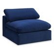 Bowery Hill Contemporary Soft Navy Durable Velvet Armless Chair