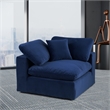 Bowery Hill Contemporary Soft Navy Durable Velvet Corner Chair