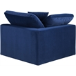 Bowery Hill Contemporary Soft Navy Durable Velvet Corner Chair