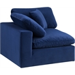 Bowery Hill Contemporary Soft Navy Durable Velvet Corner Chair