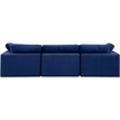 Bowery Hill Contemporary Soft Navy Velvet 3-Piece Modular Sofa