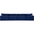 Bowery Hill Contemporary Soft Navy Velvet 4-Piece Modular Sofa