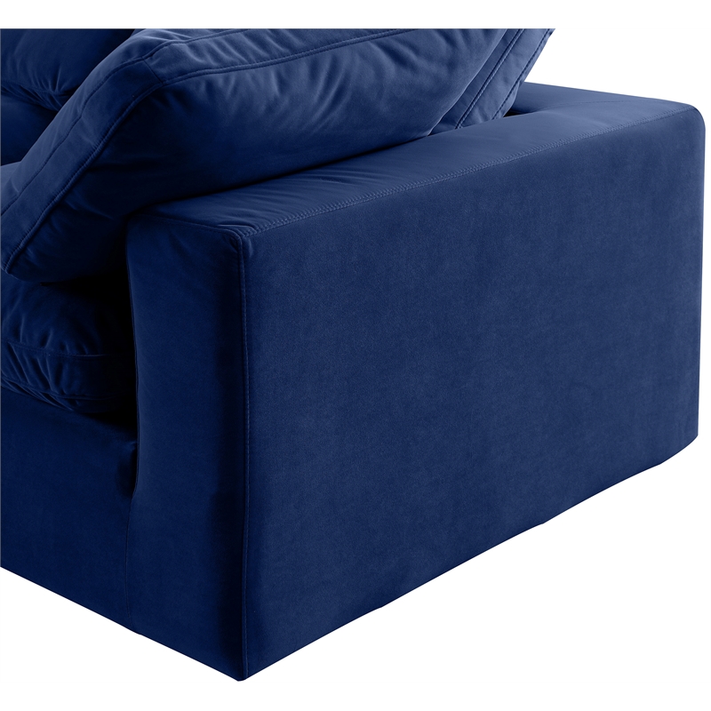 Bowery Hill Contemporary Soft Navy Velvet 4-Piece Modular Sofa