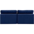 Bowery Hill Contemporary Soft Navy Velvet 2-Piece Modular Sofa