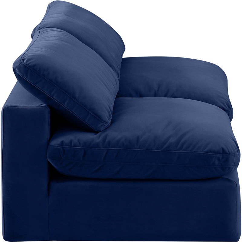 Bowery Hill Contemporary Soft Navy Velvet 2-Piece Modular Sofa