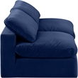 Bowery Hill Contemporary Soft Navy Velvet 2-Piece Modular Sofa