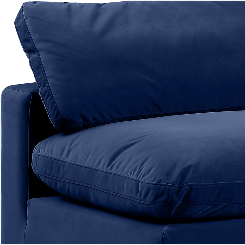 Bowery Hill Contemporary Soft Navy Velvet 2-Piece Modular Sofa