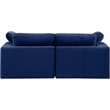 Bowery Hill Contemporary Soft Navy Velvet 2-Piece Modular Sofa
