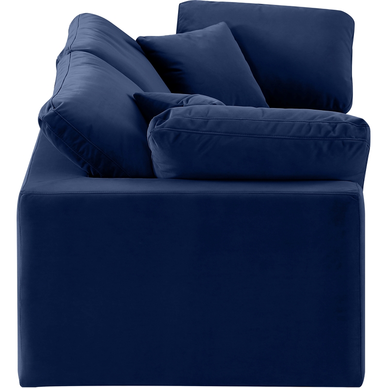 Bowery Hill Contemporary Soft Navy Velvet 2-Piece Modular Sofa