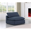 Bowery Hill Contemporary Upholstered Navy Linen Textured Fabric Armless Chair