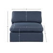 Bowery Hill Contemporary Upholstered Navy Linen Textured Fabric Armless Chair