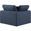 Bowery Hill Contemporary Upholstered Navy Linen Textured Fabric Corner Chair
