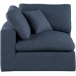 Bowery Hill Contemporary Upholstered Navy Linen Textured Fabric Corner Chair