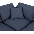 Bowery Hill Contemporary Upholstered Navy Linen Textured Fabric Corner Chair