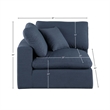Bowery Hill Contemporary Upholstered Navy Linen Textured Fabric Corner Chair