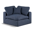 Bowery Hill Contemporary Upholstered Navy Linen Textured Fabric Corner Chair