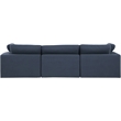 Bowery Hill Upholstered Navy Linen Textured Fabric 3-Piece Modular Sofa