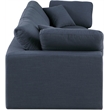 Bowery Hill Upholstered Navy Linen Textured Fabric 3-Piece Modular Sofa