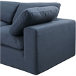 Bowery Hill Upholstered Navy Linen Textured Fabric 3-Piece Modular Sofa