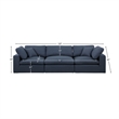 Bowery Hill Upholstered Navy Linen Textured Fabric 3-Piece Modular Sofa