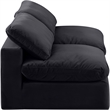 Bowery Hill Contemporary Soft Black Velvet 2-Piece Modular Sofa