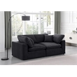 Bowery Hill Contemporary Soft Black Velvet 2-Piece Modular Sofa