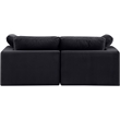 Bowery Hill Contemporary Soft Black Velvet 2-Piece Modular Sofa