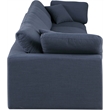 Bowery Hill Upholstered Navy Linen Textured Fabric 4-Piece Modular Sofa
