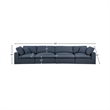 Bowery Hill Upholstered Navy Linen Textured Fabric 4-Piece Modular Sofa