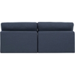 Bowery Hill Upholstered Navy Linen Textured Fabric 2-Piece Modular Sofa