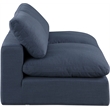 Bowery Hill Upholstered Navy Linen Textured Fabric 2-Piece Modular Sofa