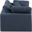 Bowery Hill Upholstered Navy Linen Textured Fabric 2-Piece Modular Sofa