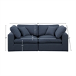 Bowery Hill Upholstered Navy Linen Textured Fabric 2-Piece Modular Sofa