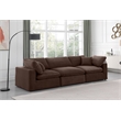 Bowery Hill Contemporary Soft Brown Velvet 3-Piece Modular Sofa