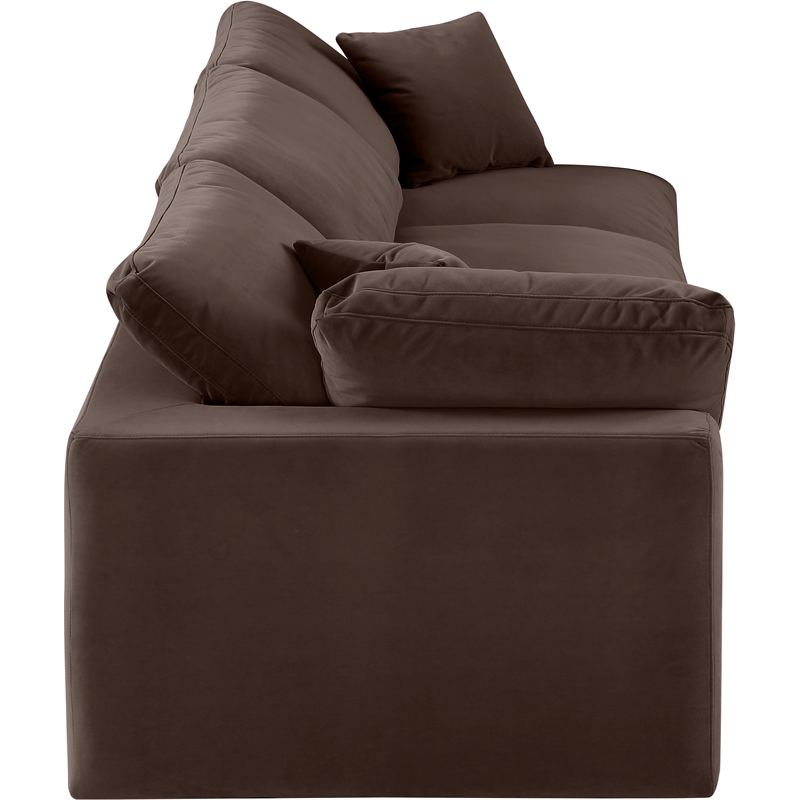 Bowery Hill Contemporary Soft Brown Velvet 3-Piece Modular Sofa
