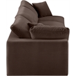 Bowery Hill Contemporary Soft Brown Velvet 3-Piece Modular Sofa