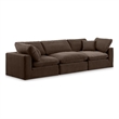 Bowery Hill Contemporary Soft Brown Velvet 3-Piece Modular Sofa