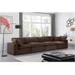 Bowery Hill Contemporary Soft Brown Velvet 4-Piece Modular Sofa