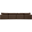 Bowery Hill Contemporary Soft Brown Velvet 4-Piece Modular Sofa