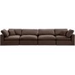 Bowery Hill Contemporary Soft Brown Velvet 4-Piece Modular Sofa
