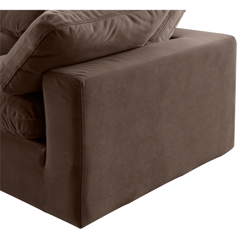 Bowery Hill Contemporary Soft Brown Velvet 4-Piece Modular Sofa