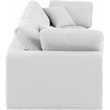 Bowery Hill Upholstered White Linen Textured Fabric 3-Piece Modular Sofa