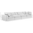 Bowery Hill Upholstered White Linen Textured Fabric 4-Piece Modular Sofa