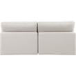 Bowery Hill Contemporary Cream Vegan Leather 2-Piece Modular Sofa