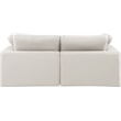 Bowery Hill Contemporary Cream Vegan Leather 2-Piece Modular Sofa