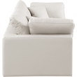 Bowery Hill Contemporary Cream Vegan Leather 2-Piece Modular Sofa